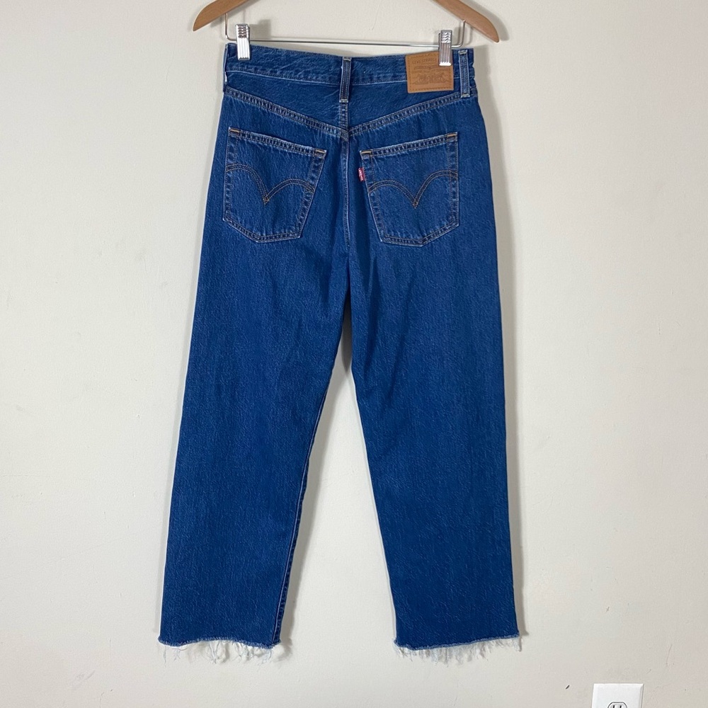 Levi’s Ribcage Straight Ankle Jeans in Noe Down Dark Wash - 28x27 - Picture 13 of 16